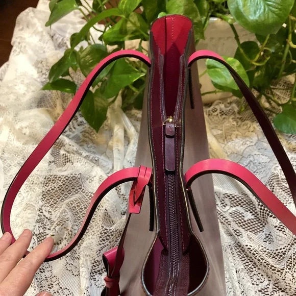 Kate Spade Lawton Way Maroon / Pink Tote (ABBA) - Picture 7 of 12